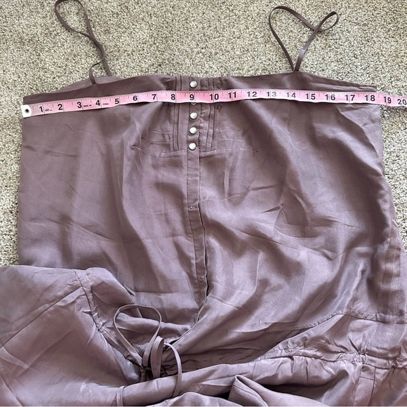 Lerario Beatriz 100% silk taupe romper 10 - Picture 10 of 12